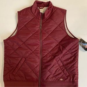 Dickies Quilted Vest Burgundy Women’s XL